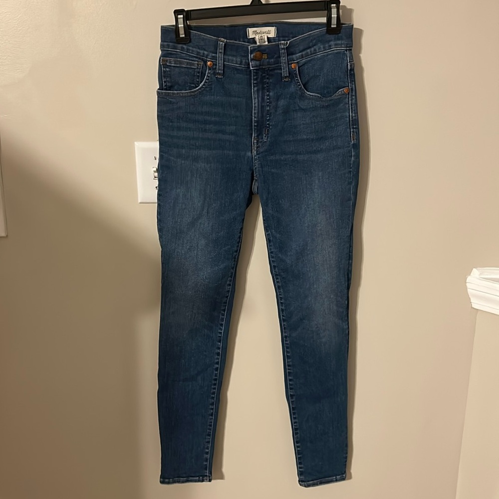 Dark blue Madewell 9” Mid-Rise Skinny Jeans